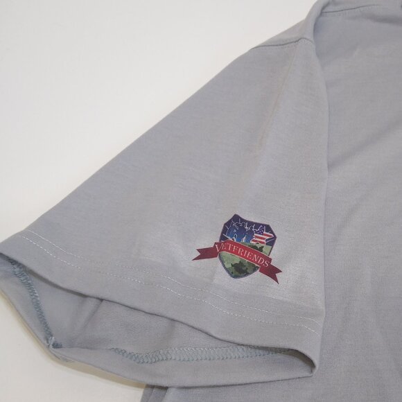 Vietnam Era Veteran Embossed Eagle VetFriends Gray Polo Vapor Apparel Shirt EUC - Picture 4 of 7